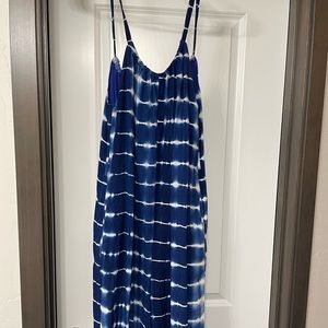 Blue and white jumpsuit
